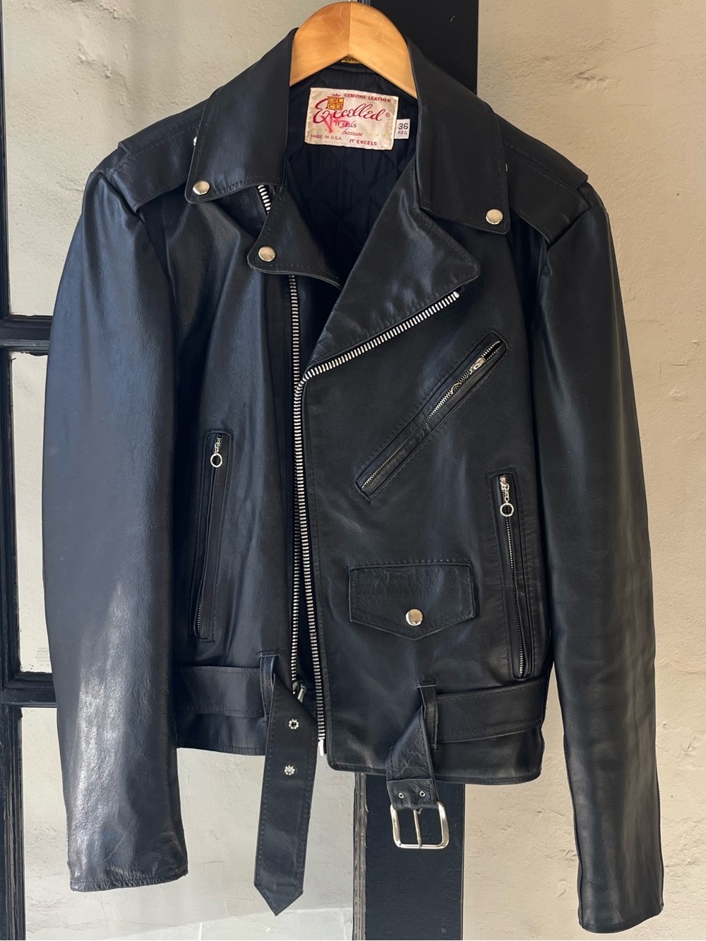 Rad Vintage 80’s Excelled Black Leather Motorcycle Jacket